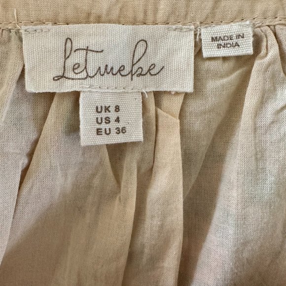 ANTHROPOLOGIE PINK GREEN BABYDOLL TOP WITH BRIC BRAC DETAILING SIZE 4 - Picture 7 of 9